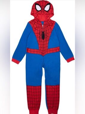 Marvel Blue and Red Spider-Man Hooded Kids Pajamas 6